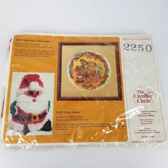 Creative Circle Cross Stitch Kit 2250 Nostalgic Christmas Home Decor Bear Toys - Picture 2 of 7